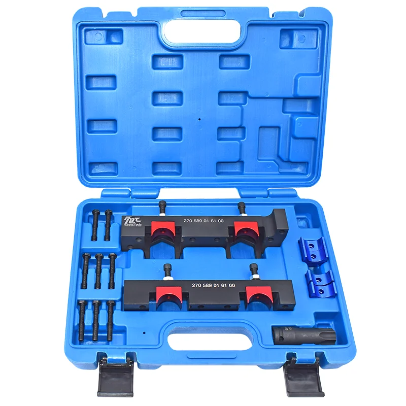 15-Piece black steel camshaft lock-and-align timing tool kit for engine repair tools for Mercedes-Benz and Volkswagen