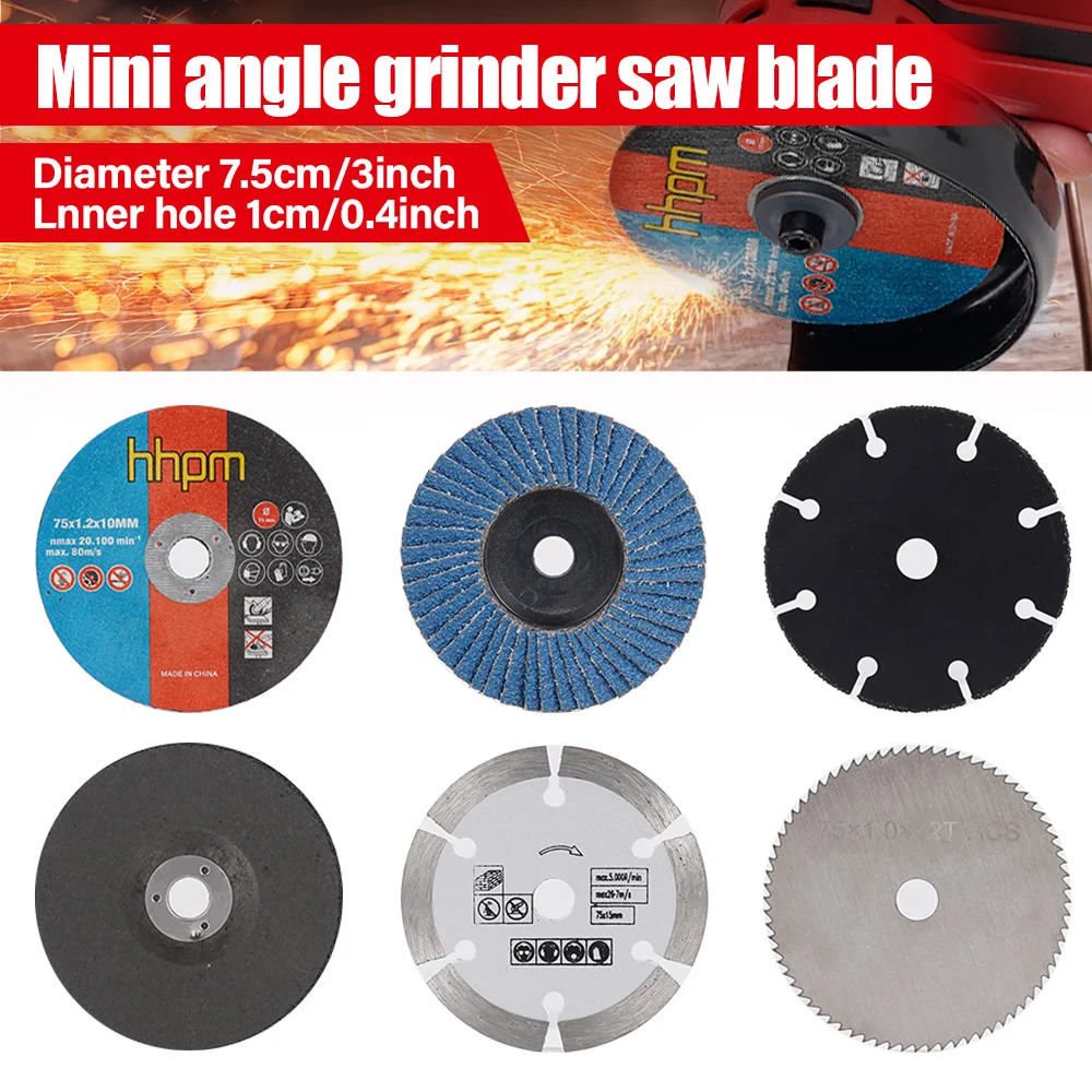 3inch Carbide Cutting Disc Concrete Wood Tile Steel Metal 75mm Mini Circular Saw Blade For Grinder Grinding Wheel Sanding Disc