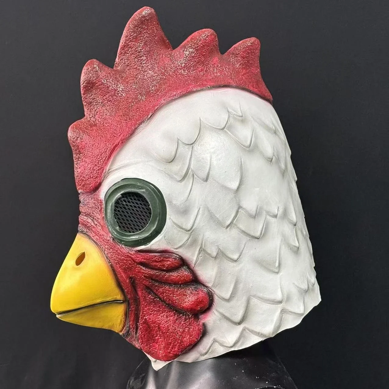 Biochemisch Kip Hoofdmasker Halloween Biochemische Cosplay Rolmasker Party Prestatie Prop Biochemische Witte Haan Headcover