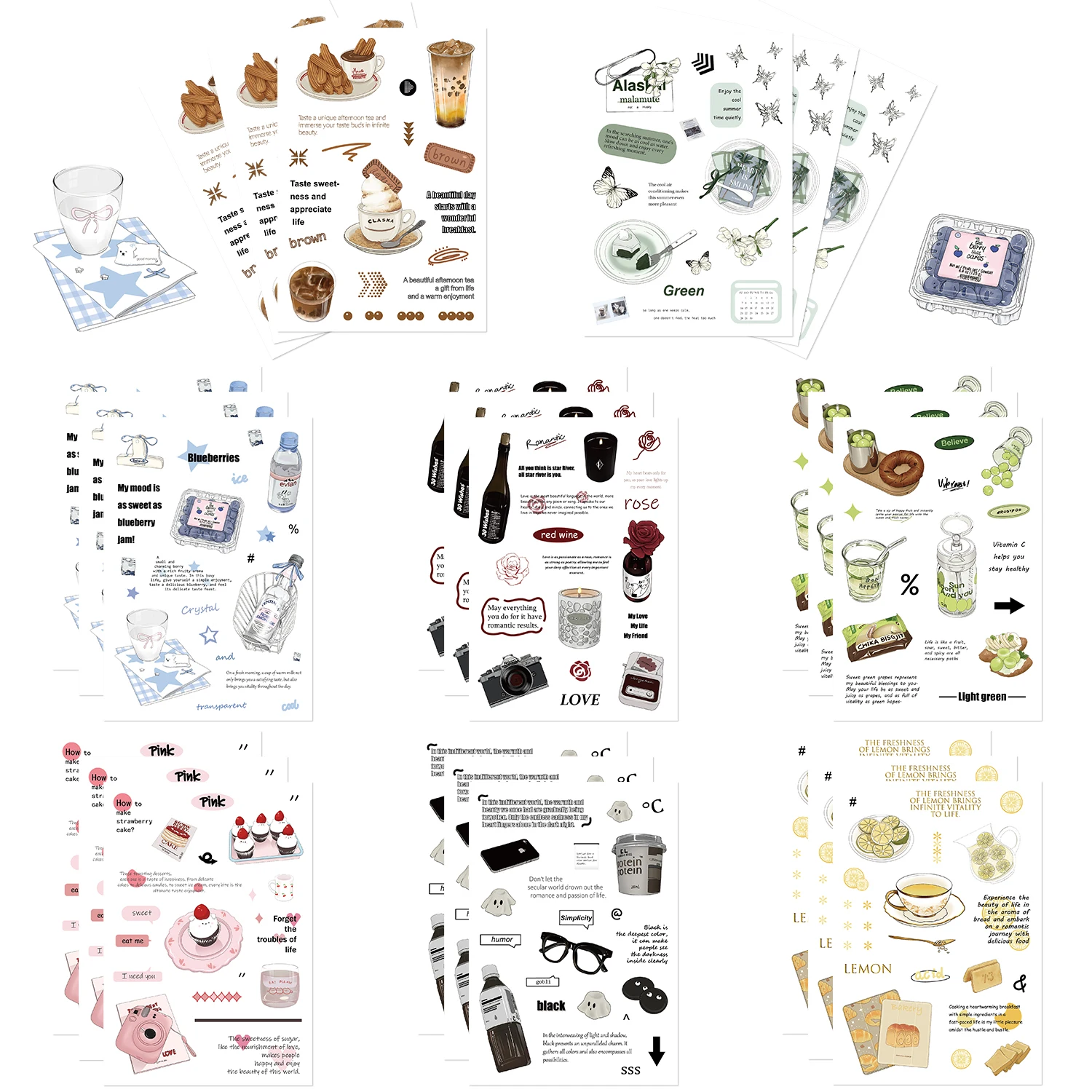 8PCS Weekend Convenience Store Stickers DIY Skateboard Guitar Suitcase Freezer Motorcycle Graffiti Decal Waterproof Sticker