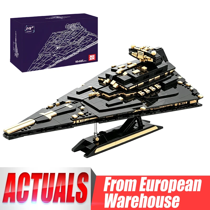 Nowy Zestaw Klocków JG101 Star Plan Toys MOC Imperialny Statek Zniszczający, Model Statek Kosmiczny do Składania, Prezent Świąteczny dla Dzieci