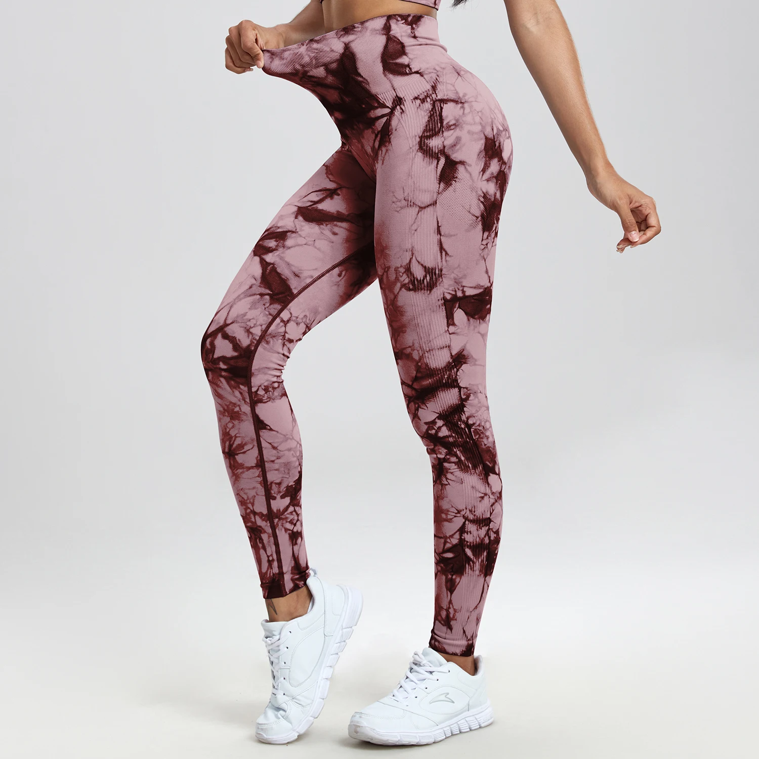 Mulheres tie dye esporte sem costura leggings ginásio cintura alta calças de yoga push up correndo fino ajuste fitness ciclismo legggings