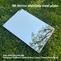 1PCS Mirror 8k Surface 304 Stainless Steel Sheet Mirror Effect DIY Stainless Steel Plate Film protection Thickness 0.6mm-3mm