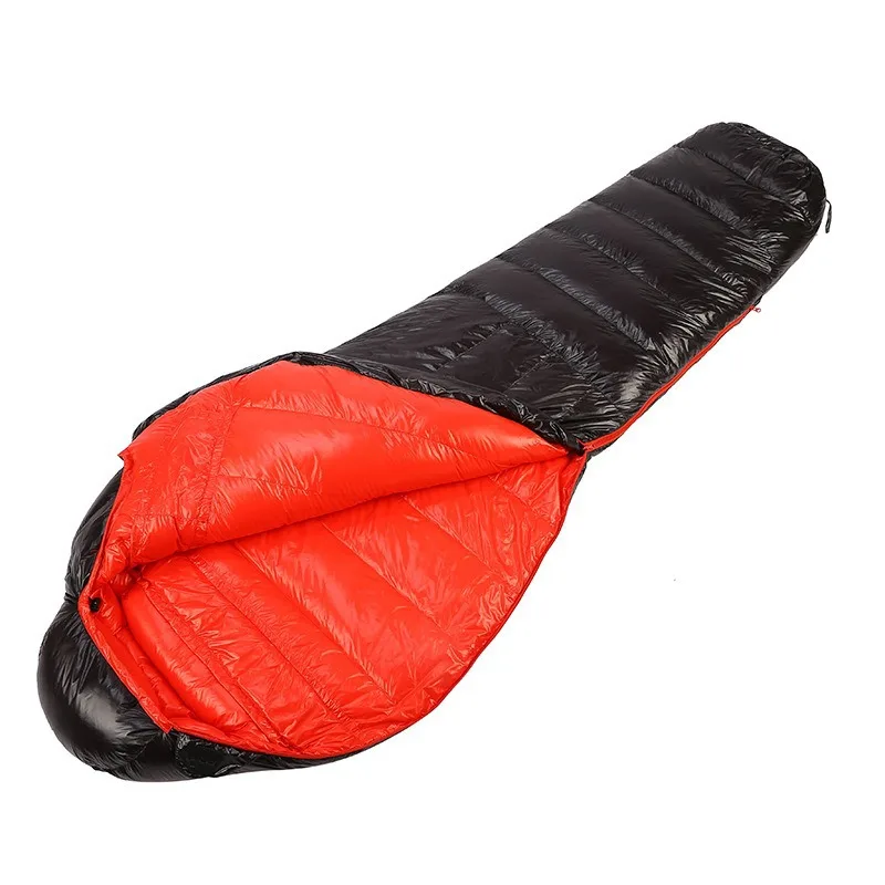 Outdoor Mummy Down Sleeping Bag Goose Down Adult Camping Sleeping Bag Warm Comfortable Camping Travel Portable Sleeping Bag