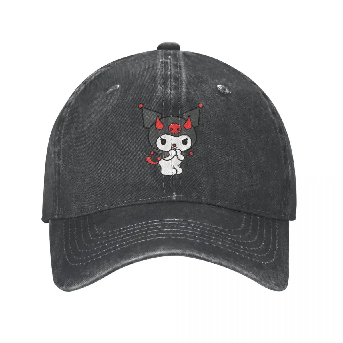 Kuroomi Devil Sanrrio Kawaii Men Women Baseball Caps Distressed Cotton Caps Hat Retro Outdoor Workouts Snapback Cap