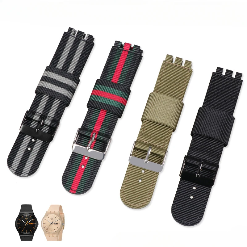 17mm 19mm 20mm Fabric Nylon Watchband for SWATCH Bracelet Wristband Replacement Women Men Watch Sport Watch Accessories Strap