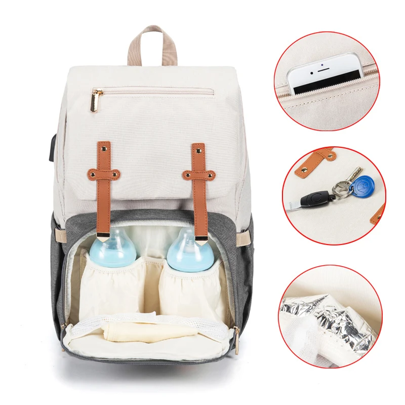 Diaper Backpack Baby Stroller Bag Mummy Daddy Waterproof Oxford Handbag Nursing Nappy Kits Maternity Packs USB Warmer Holder New