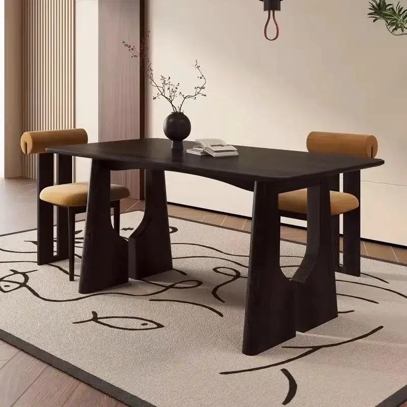 Light Luxury Side Design Solid Wood Table Nordic Dining Dressing Console Rectangular Table Chair Combination Mesas Furniture