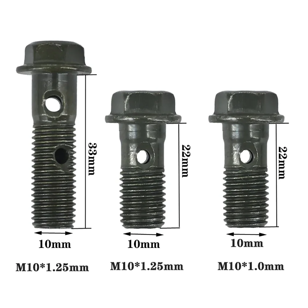 Śruba M10x1,0 mm lub M10x1,25 mm Mocowania banjo z twardego żelaza Śruby motocyklowe Banjo Zacisk hamulca Śruba głównego cylindra hamulcowego