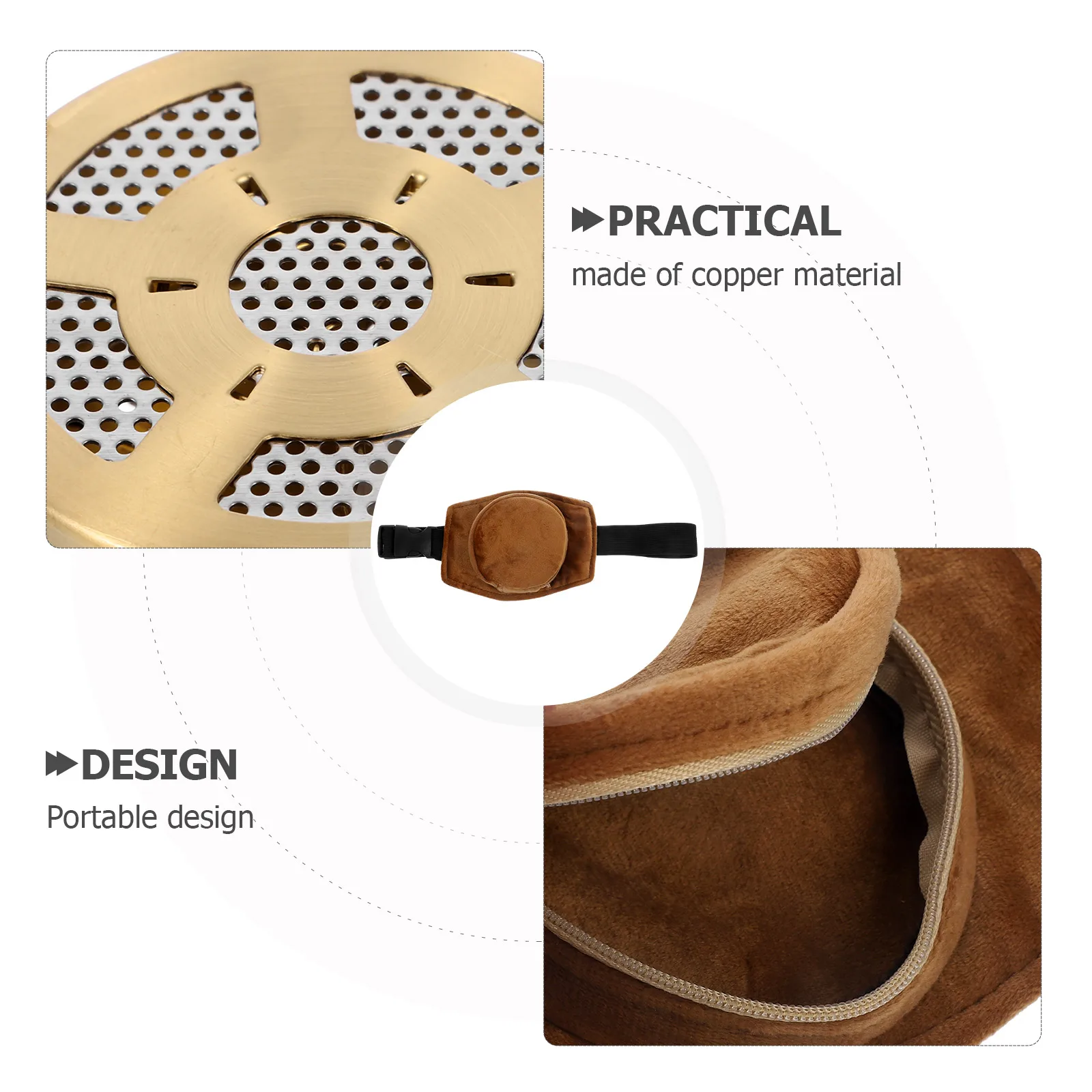

1 Set Pure Copper Moxibustion Box Portable Smokeless Moxa Massage Tool Brown Style Durable Heat Resistant Easy Carry For Home