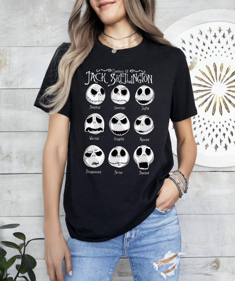 ديزني الكابوس قبل عيد الميلاد العاطفية جاك تي شيرت ديزني لاند النساء الرجال عادية وفضفاضة تنوعا الأكثر مبيعا #1
