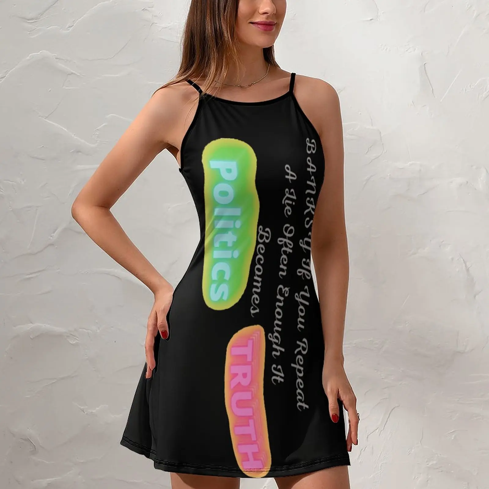 Sexy  Woman's Gown Dresses BANKSY If You Repeat A Lie Often Enough It  Women's Sling Dress Funny Graphic  Parties Funny Novelty