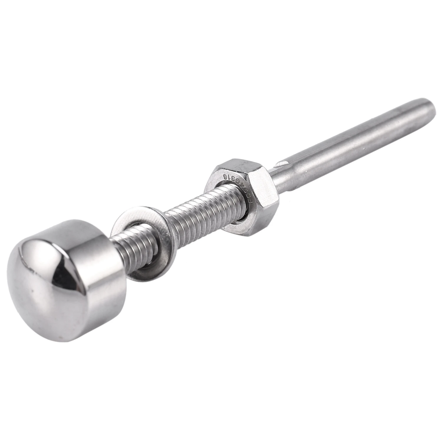 

10 Pack Brushed 316 Stainless Steel Dome End Caps Swage Threaded Cable Tensioner For For 1/8 Inch Cable Deck Railing Systems