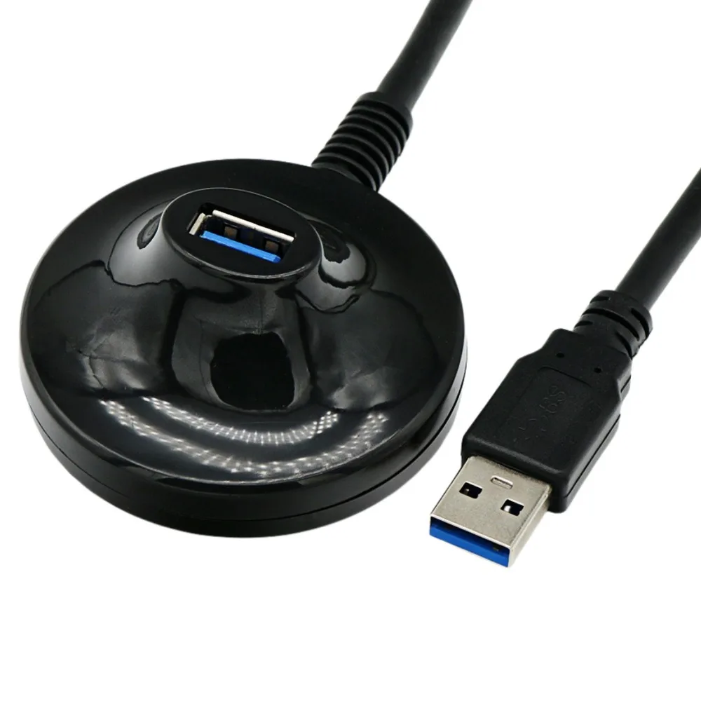 USB 3.0 Male To Female Extension Cable With Fixed Round Base Stand Desktop USB Extender Cord For WiFi Adapter PC Peripherals