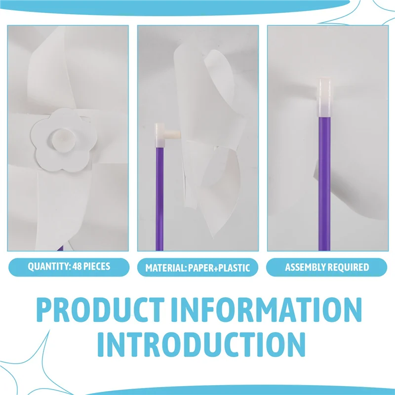 

ABBP-96 шт. вертушки «сделай сам», белые пустые бумажные вертушки, цвет ваши собственные вертушки для детей, летние активные искусства