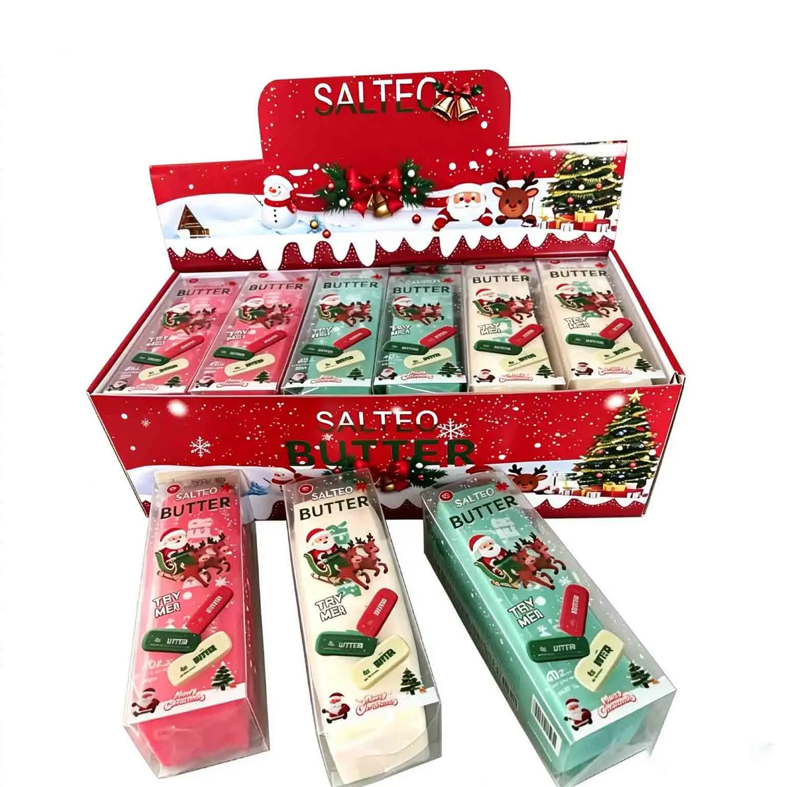 1/3/6/12Pcs Christmas Butter Stick, Simulated Butter Bar Slow-Rise Stress Relief Squeezer Squishy Squishies Fidget Toy