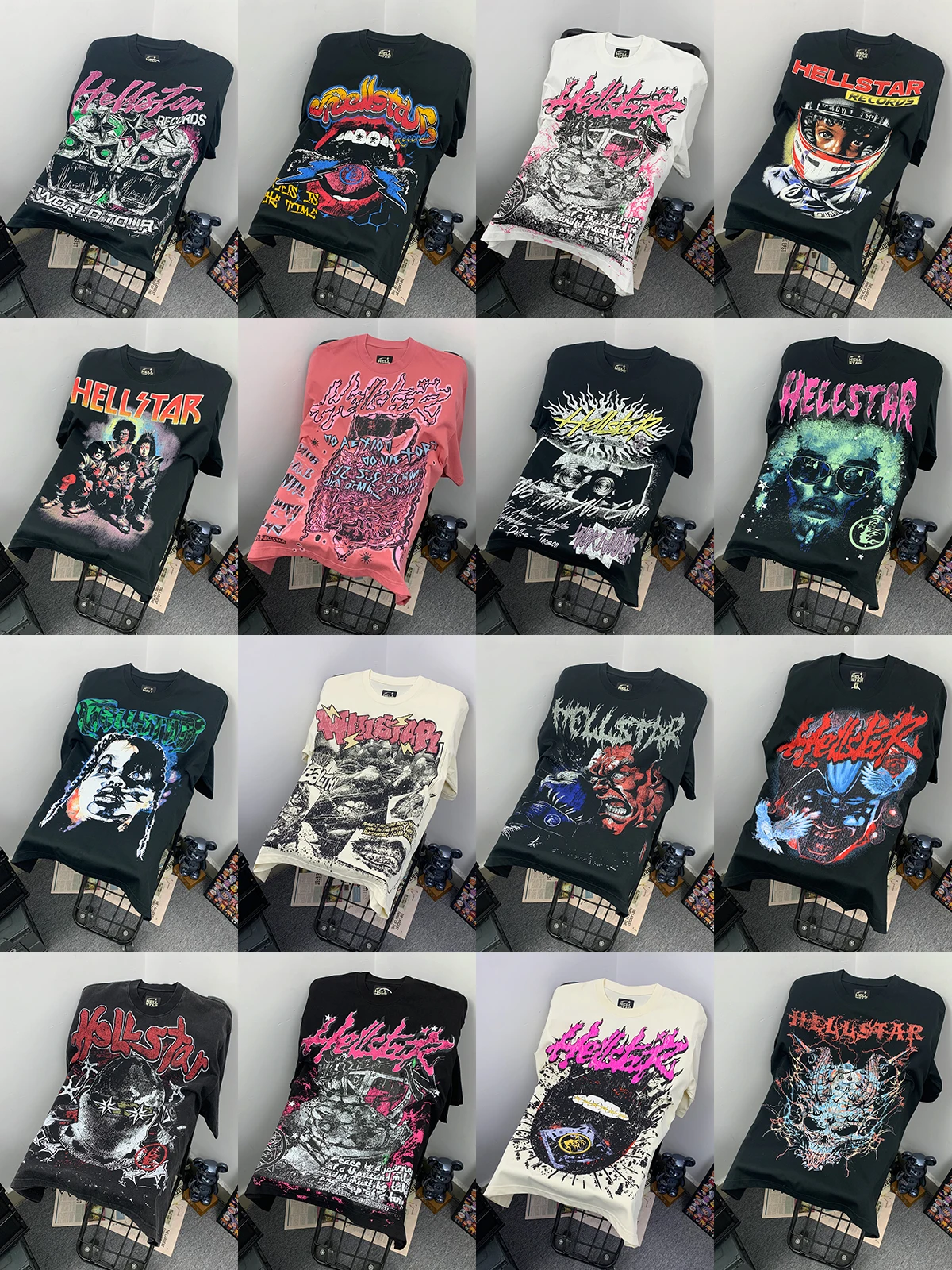 American High Street Graffiti Print Loose Short Sleeve T-Shirt Couple Matching Skull Devil Theme Cotton Casual Wear for Summer