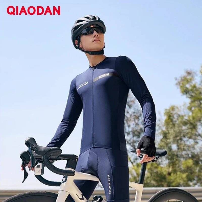 QIAODAN Man's Biking Short Sleeve Shirt Summer Zipper Cool Feeling Breathable Cycling Tops Outdoor Men's Clothes QXFHS3252205R