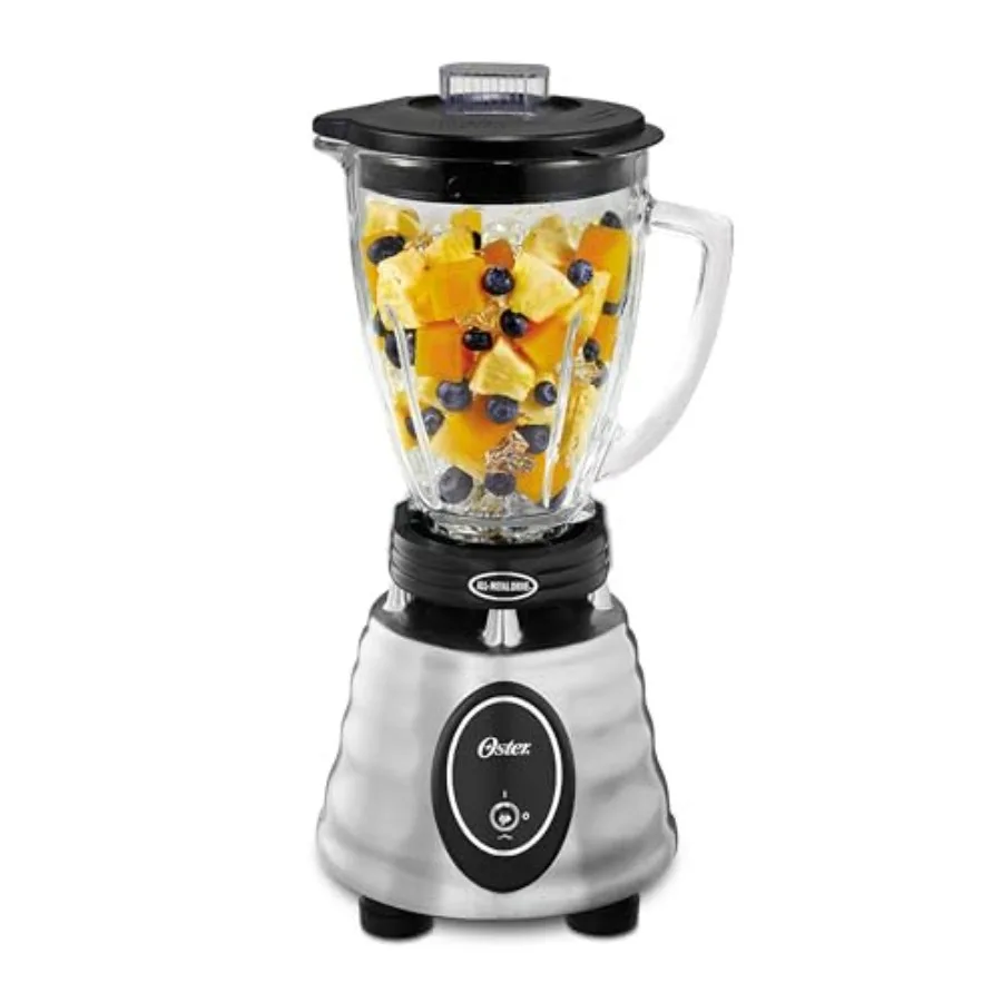 Classic Series Heritage blender for kitchen use, stainless steel body, silver color, 6-cup glass jar and 1000 peak watts power
