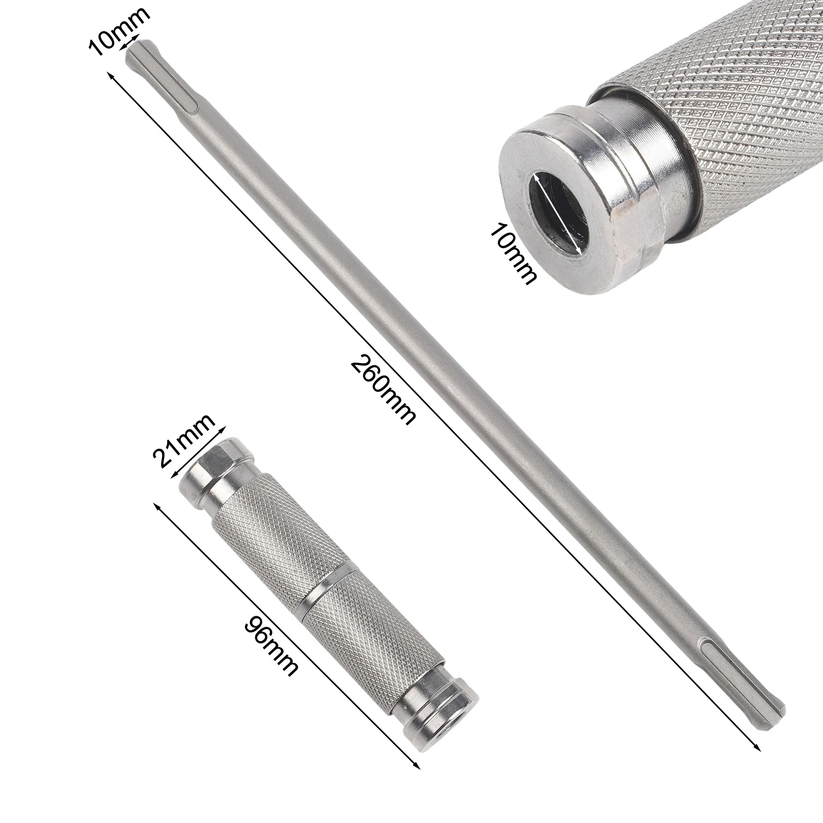 26*1cm Rotary Hammer Drill Two Groove Round Shank Interface Compatibility High-Strength Material Enhanced Durability