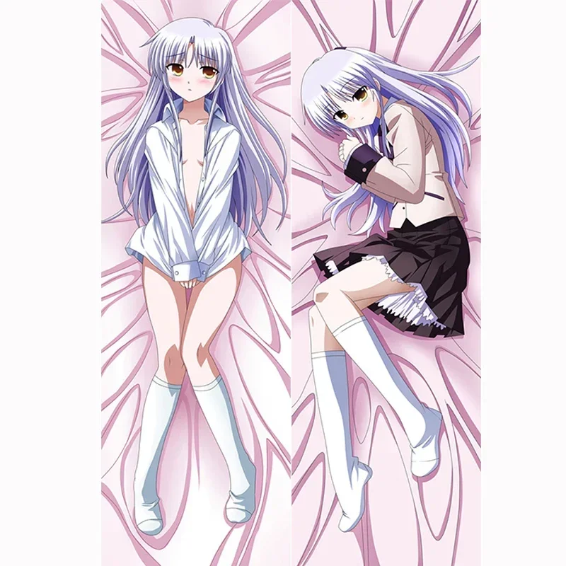 ¡180cm Anime Angel Beats! Funda de almohada Tachibana Kanade Dakimakura, funda de cojín de abrazamiento corporal Waifu, ropa de cama decorativa