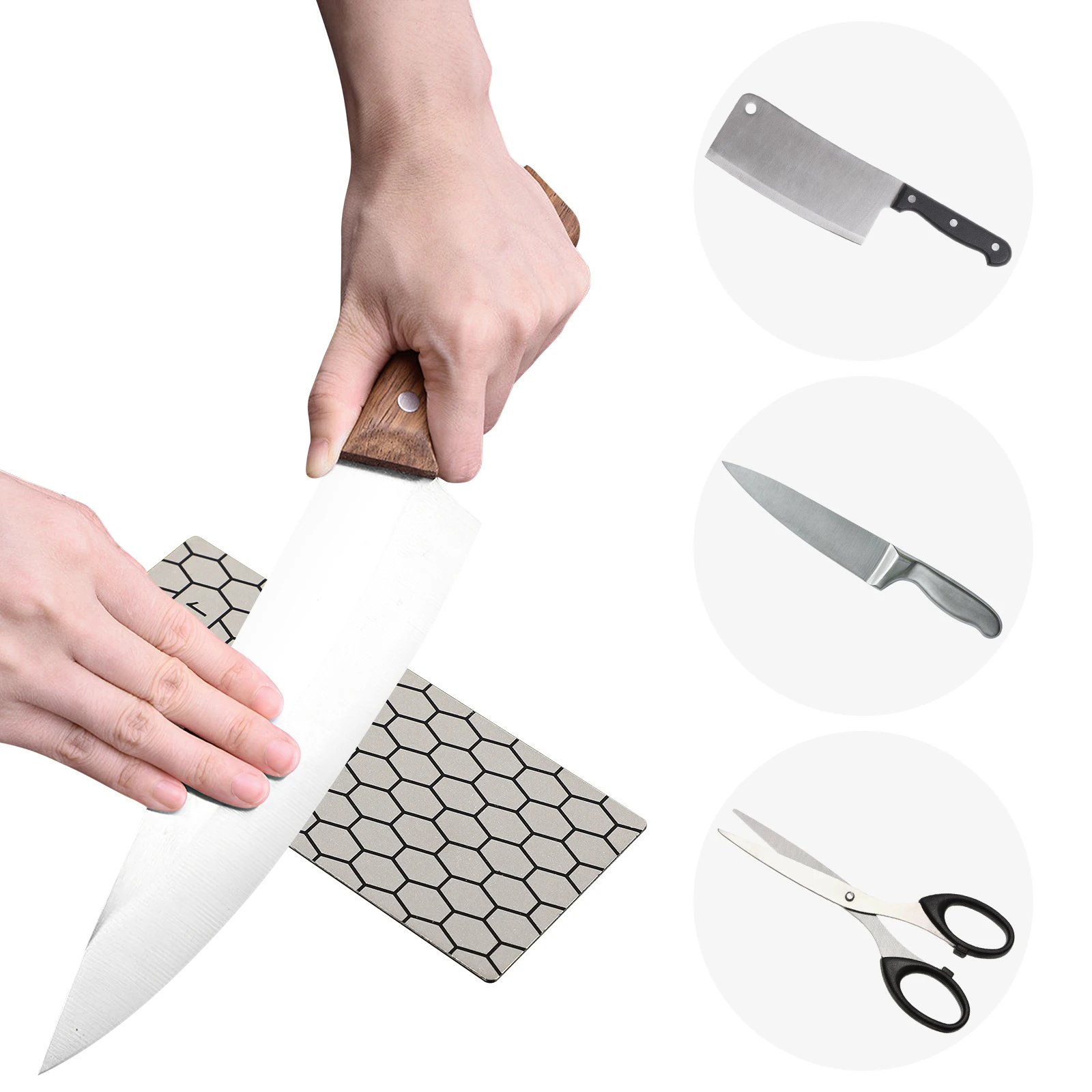 

3 pcs Diamond Knife Sharpener Sturdy Material Wear Resistant Sharpening Stone For Cutlery Scissors Anti Slip Design