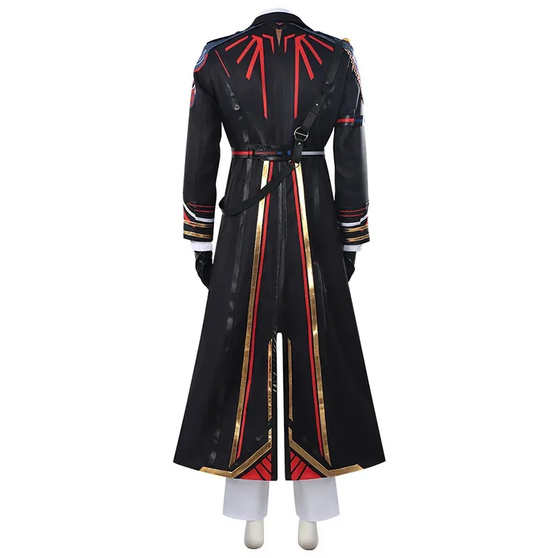 Caleb Costume Cosplay Parrucca Love and Deepspace Farspace Colonnello Cappotto Camicia Cappello Guanti Cintura Puntelli Set completo Uomo Donna Festa Carnevale