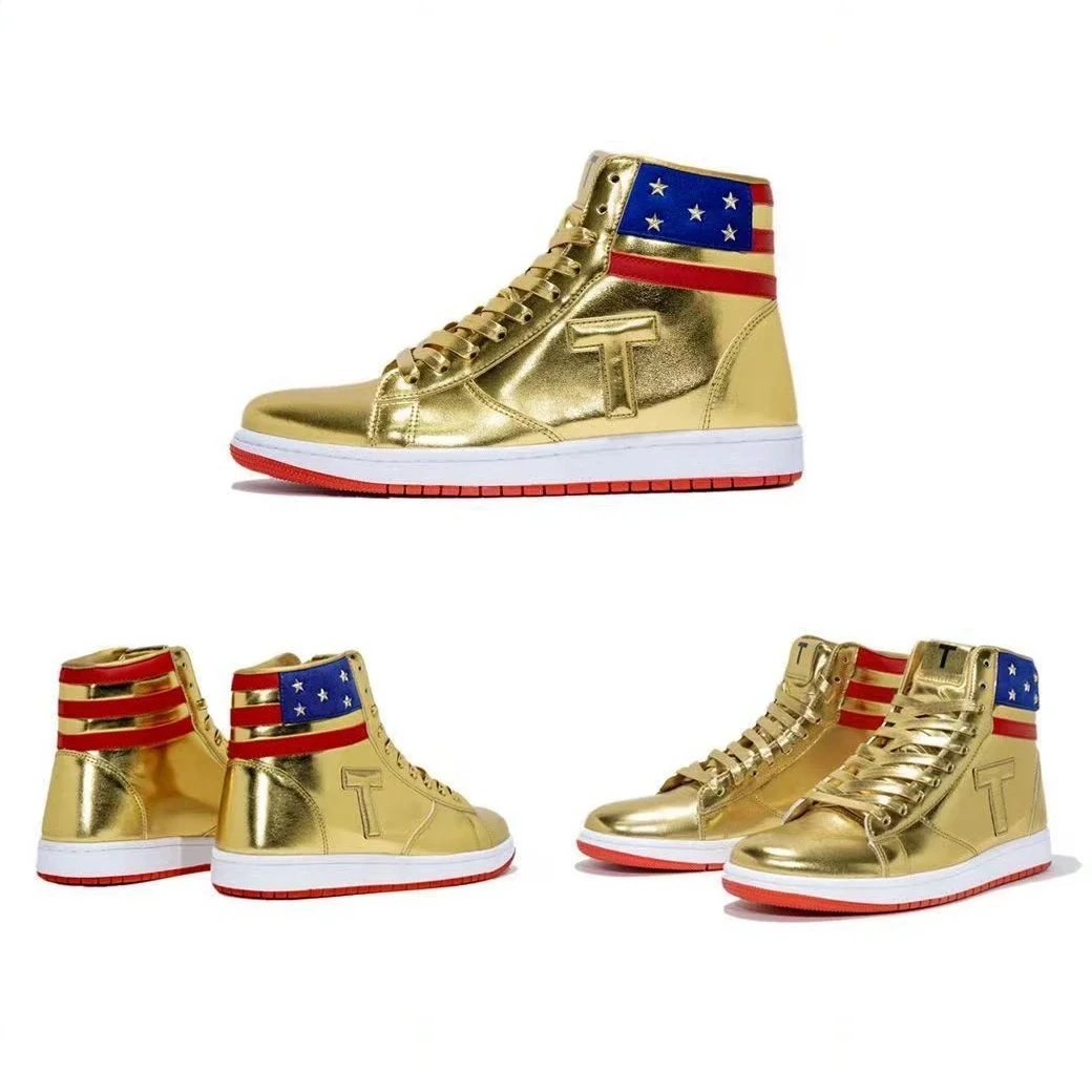 

President Donald Trump Shoes Never Surrender Men's Casual Boots Road Sneakers High Top Gold Sneakers Gym Sneakers Zapatillas