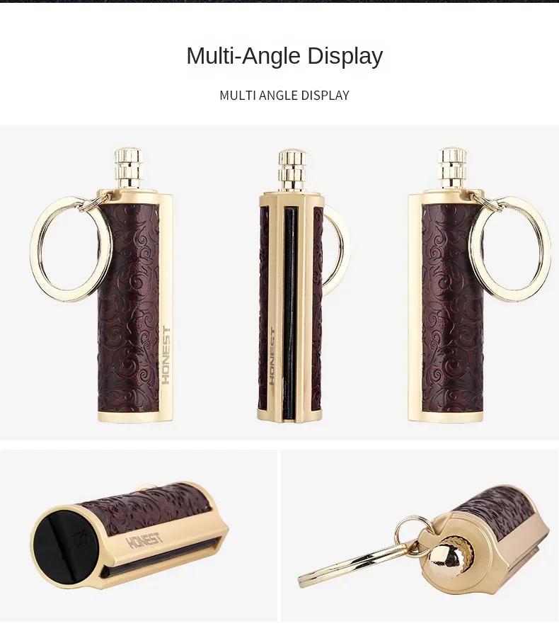Portable Lighter Match Stick Camping Lighter Metal Waterproof Keychain Reusable Outdoor Camping Survival Tools Men's Gadgets