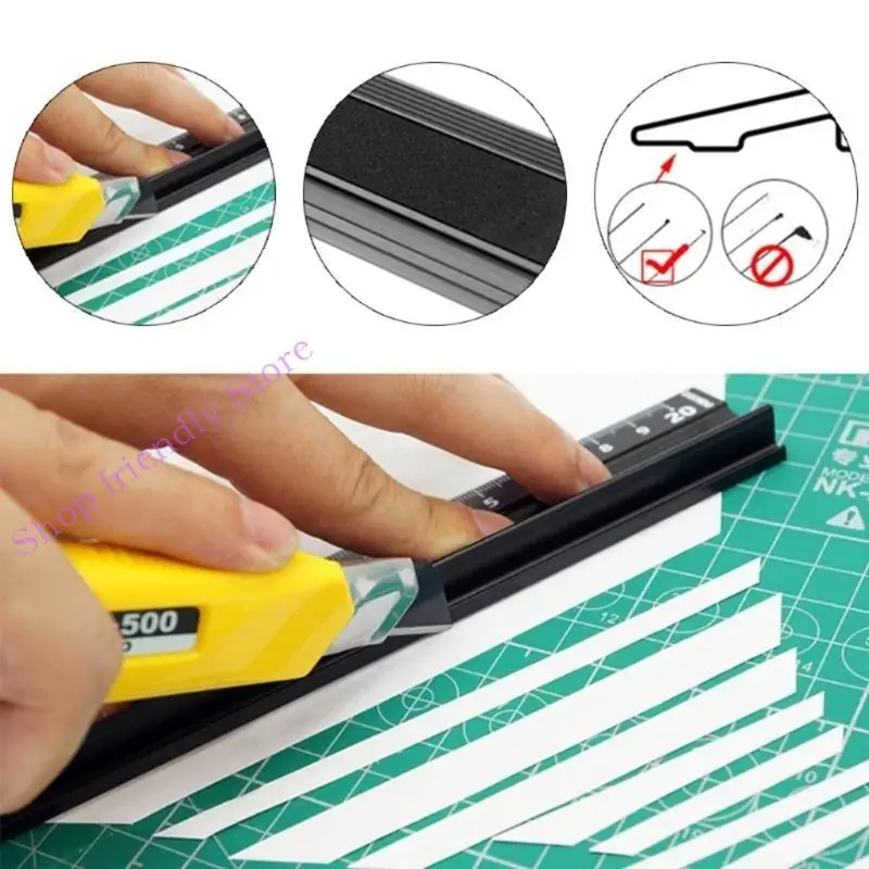

594A Aluminum Alloy Straight Ruler Multifunctional for Protection Anti Slip Drawing T