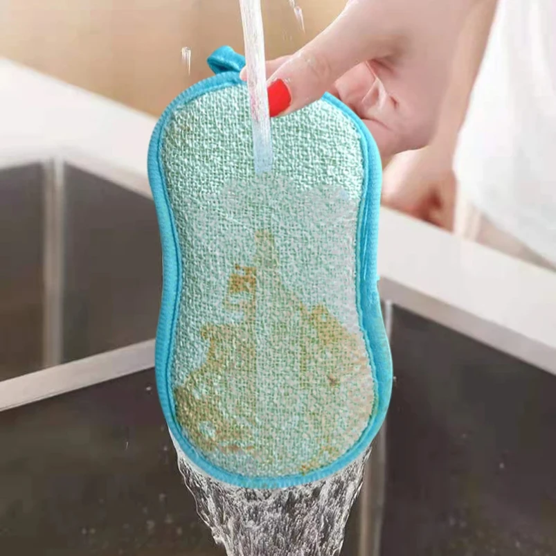 Wholesale Household Kitchen Sponge Wipe Double-Sided Sponge Dishwashing Pot Artifact Powerful Decontamination Cleaning