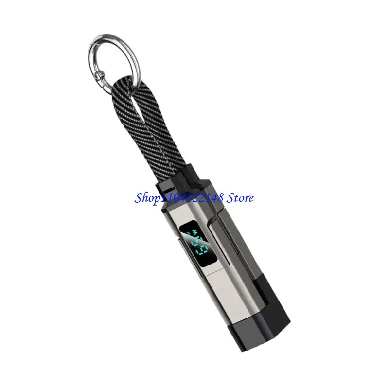 P9FA Zinc Alloy Digital Display Keychain Data Cable 48V5A Fast Charging 40Gbps Data Transfer for USB C Devices Phones