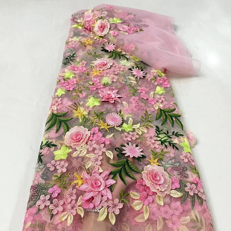 

Элегантная ткань из тюля с цветочной вышивкой 90x130 см для шитья свадебных платьев и рукоделия