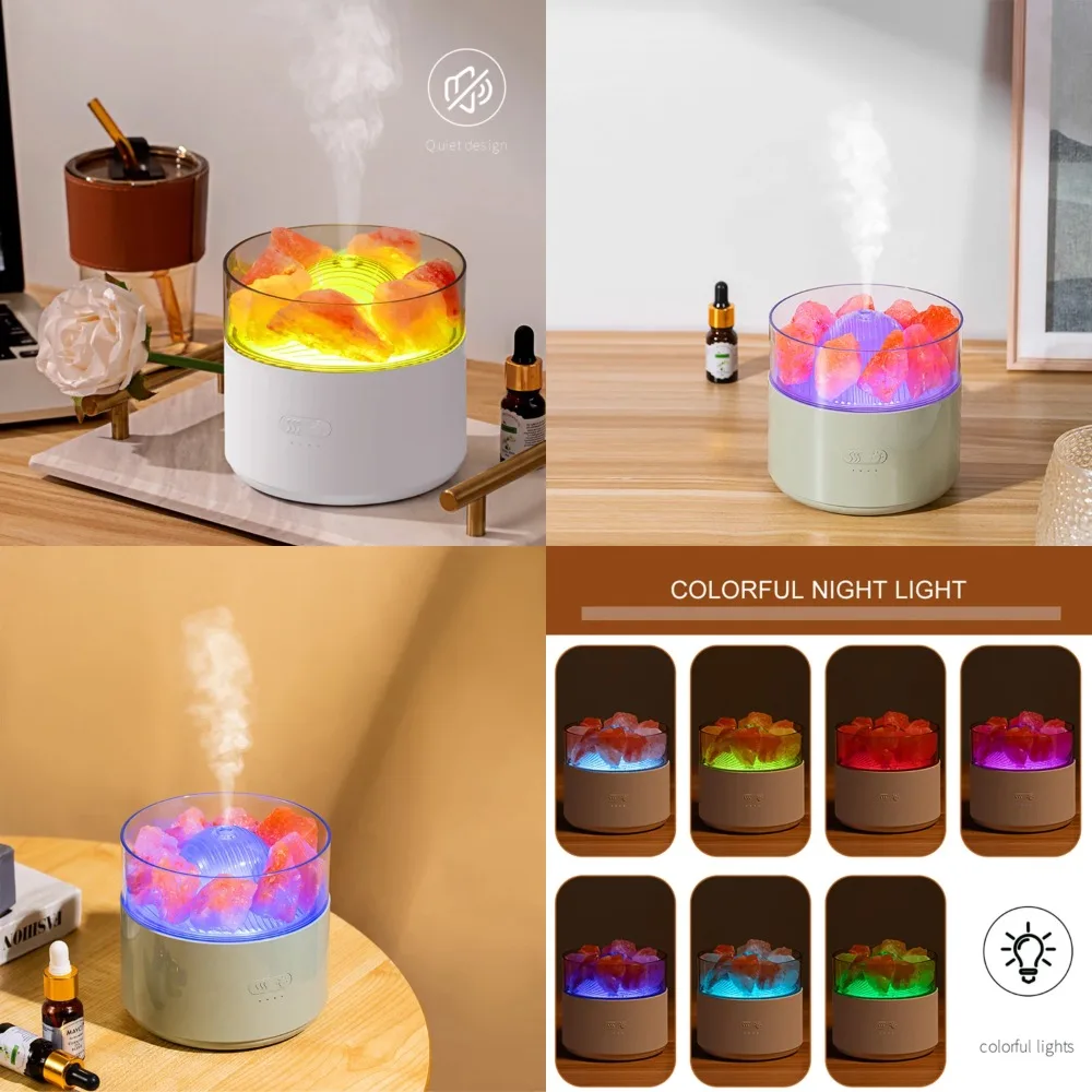 

Colorful Ultrasonic Aromatherapy Essential Oil Salt Ore Diffuser 200ml USB Air Humidifier with Vibrant Lighting