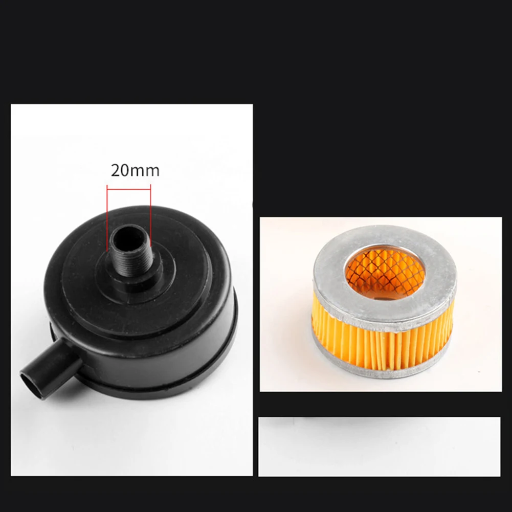 2 Set Air Compressor Muffler & 20mm Intake Filter Accessories Pneumatic Parts Muffler Filter Cartridge view 4