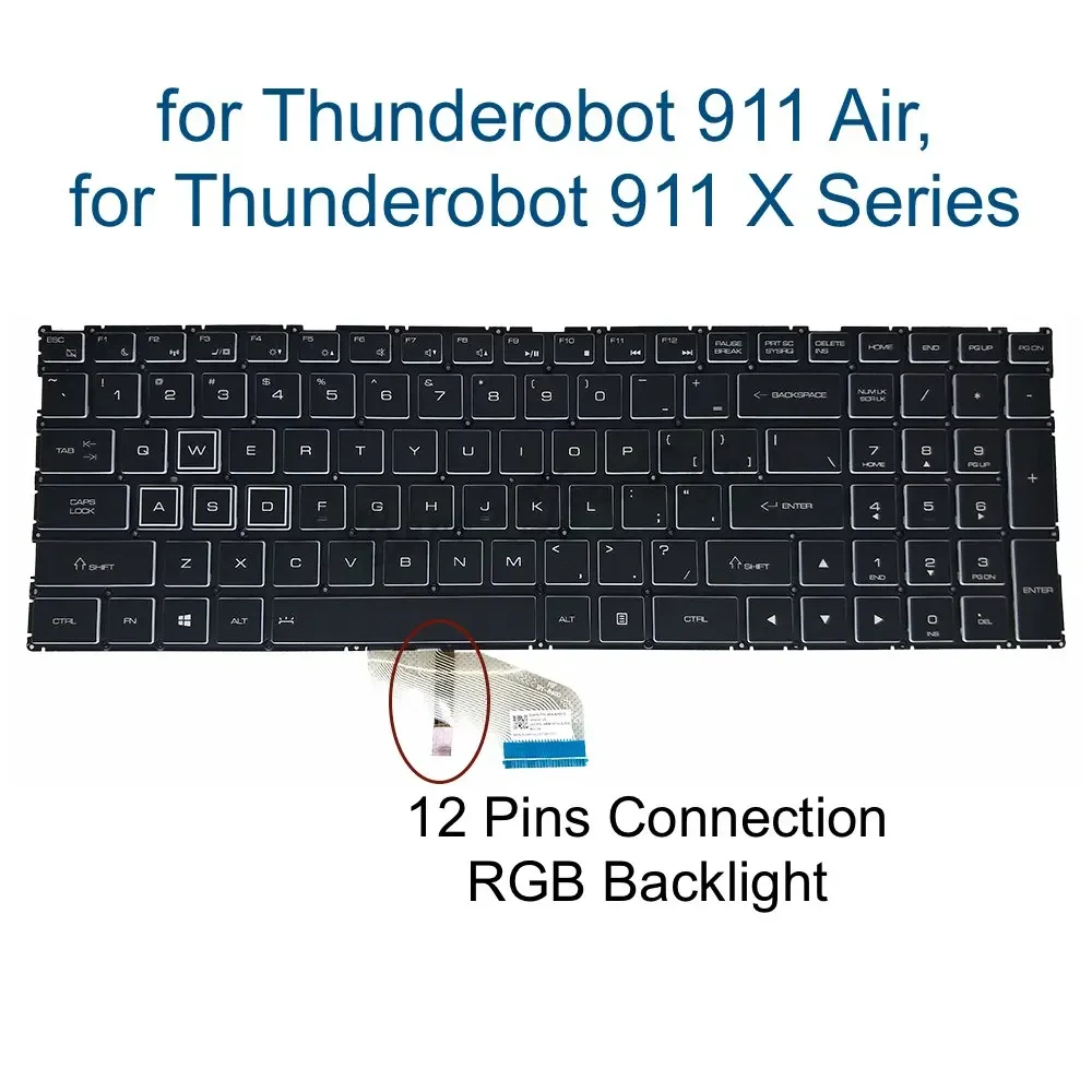 US Russian Spanish Backlit Keyboard For Thunderobot 911 Air D Wave D, 911 Air X XD XL XS X Wild Hunter D AENL5700010 AENL5P00010