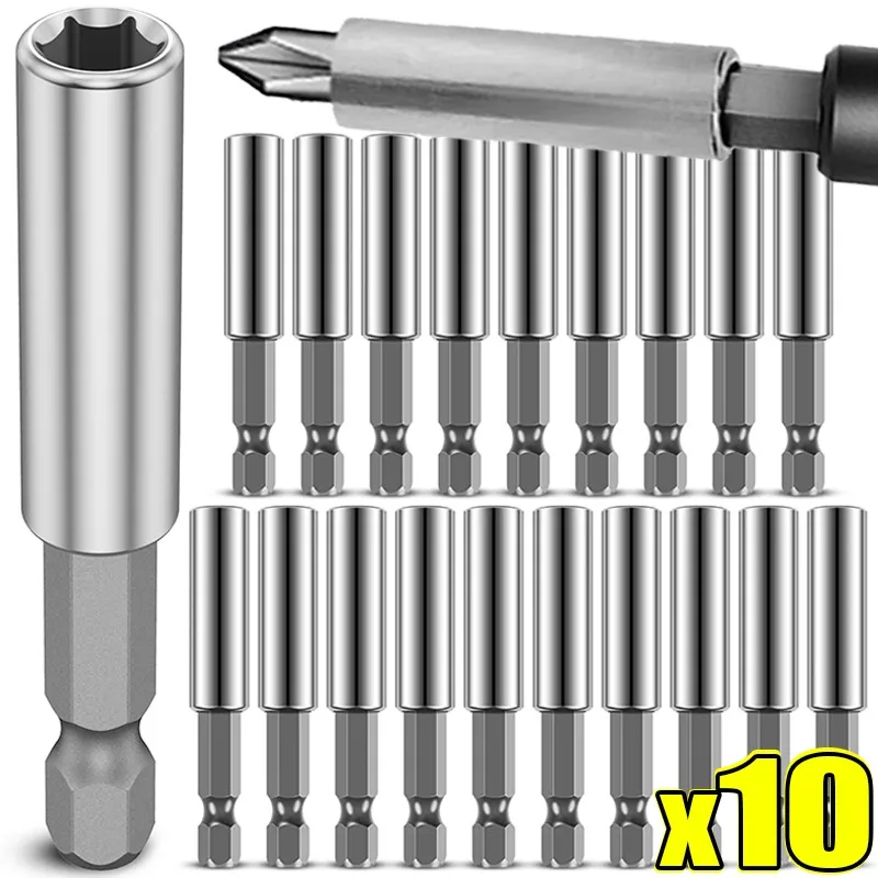 Magnetic Screwdriver Extension Carbon Steel Screwdrivers Holder Hexagonal Handle Extended Connecting Rod Power Tools Accessories