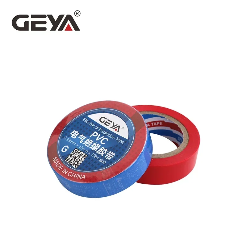 GEYA PVC Insulation Tape Electrical Tape Ultra-Adhesive PVC Waterproof Tape 1 Roll  OF 10 Meters Black Red Blue Yellow