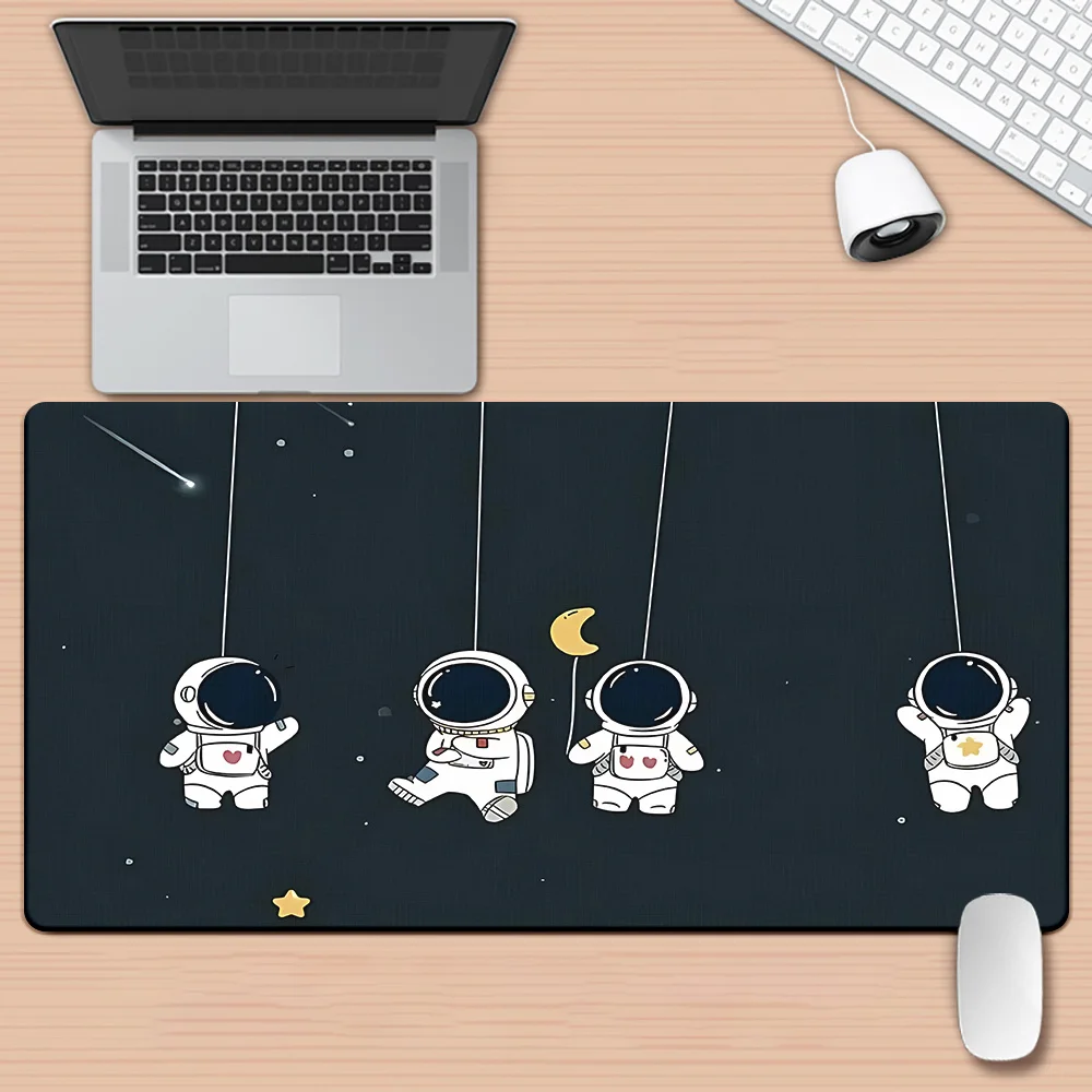 Tappetino per mouse stampato ad alta definizione con motivo astronauta, tappetini da gioco per computer da ufficio Tappetini per mouse antiscivolo in gomma Tappetino da scrivania