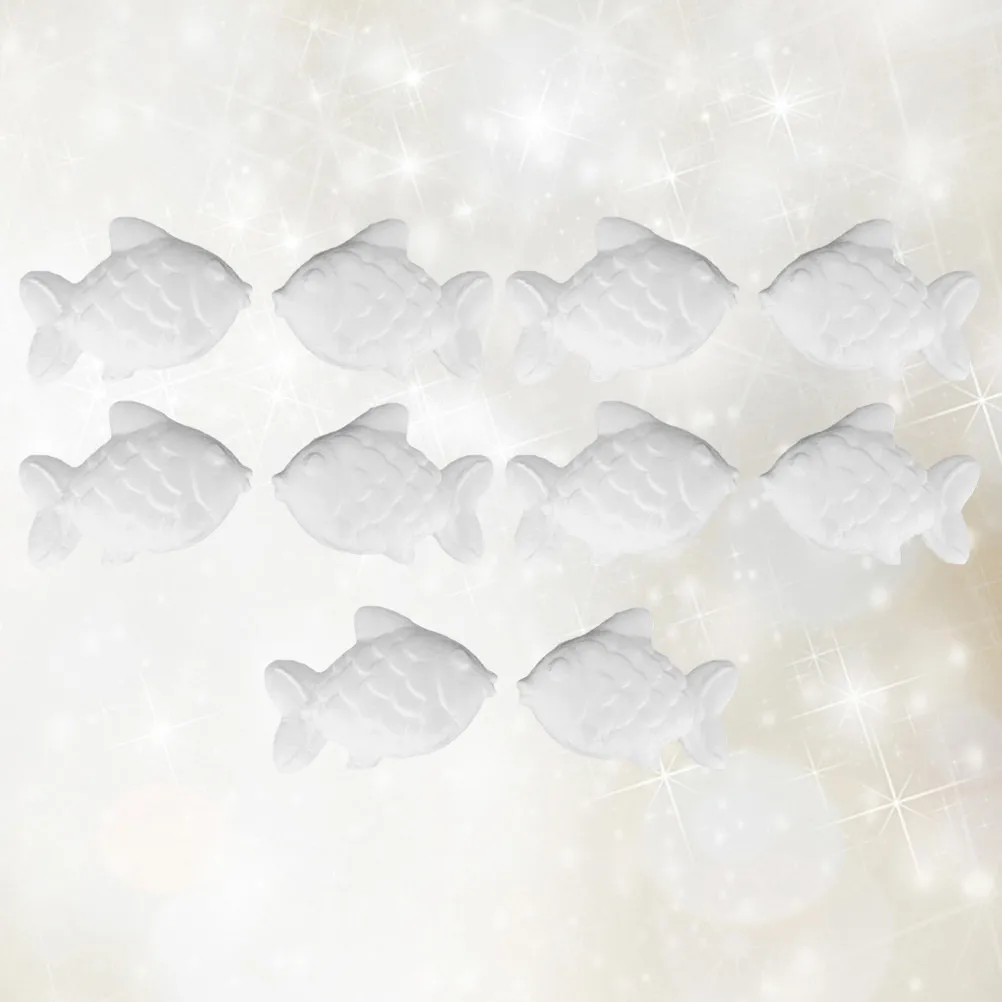 

Набор из 10 белых пенопластовых рыбок 11 см для детского творчества, рисования, занятий в детском саду, украшения