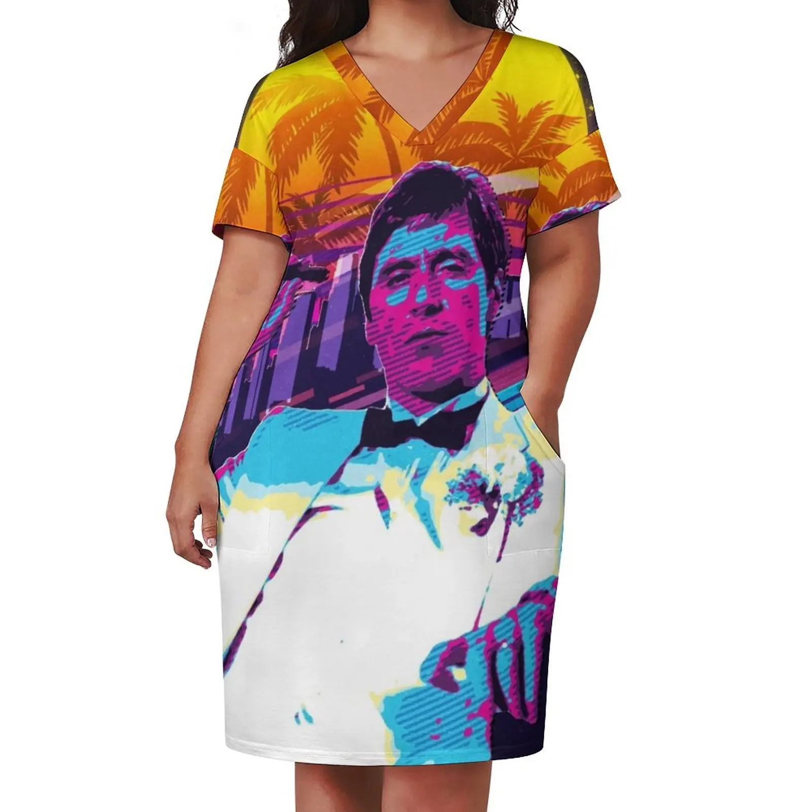 Classic Cinema Art: Scarface Movie Print Featuring Al Pacino Loose Pocket Dress Long dress dress women summer 2025