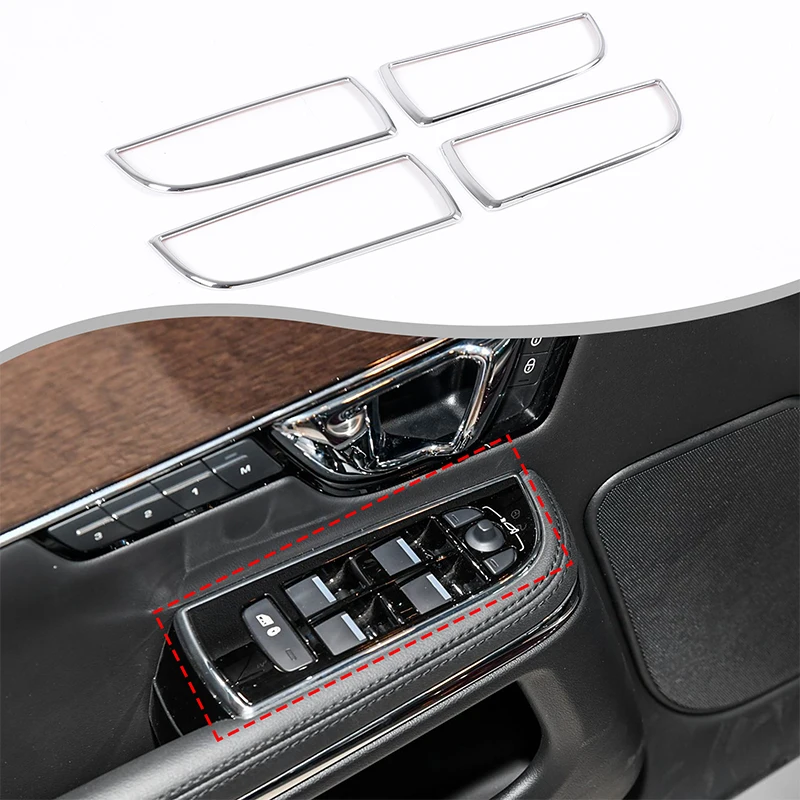 

For Jaguar XJ 2010-2019 Car Window Lift Decorative Frame ABS Glossy Automotive Modification Accessories