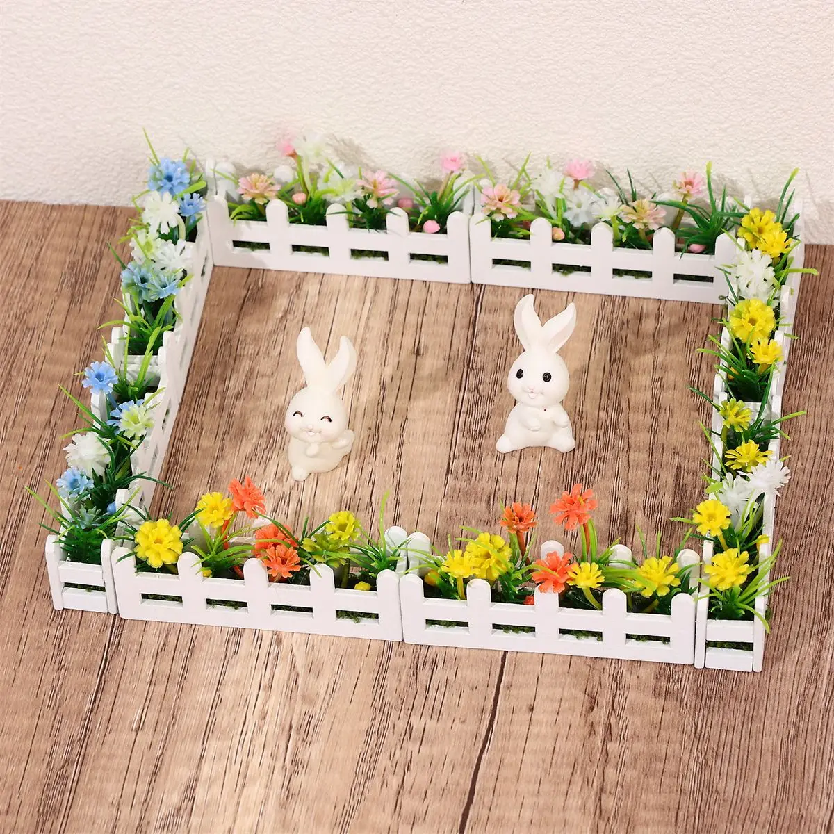 Dollhouse Mini Simulation Flower and Tree Fence Floral Set  Miniature Fairy Garden Fence Flower Garden Micro Landscape Decor