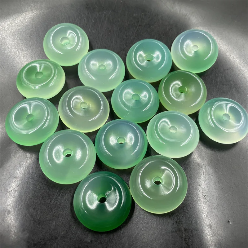 Cheap Jade Ice-like Light Green Chalcedony Agate Abacus Beads Safety Buckle Pendant Pendant