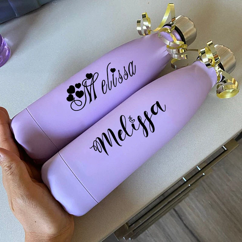 Personalized Bridesmaids Stainless Steel Water Bottle Insulated Sports Hot Cold Thermos Wedding Gifts Ideas Holiday Water Bottle