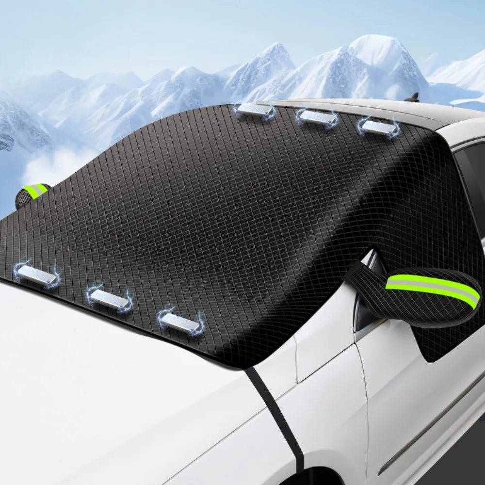 

New Waterproof Magnetic Windshield Cover Windproof Thickened Car Sun Shade Windshield Snow Cover Winter Frost Prevention