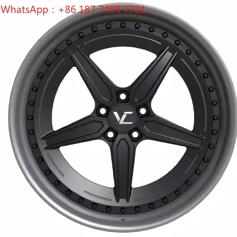 VLC Custom 5 Stars Spokes Car Rims 18-24 Inches 5X112 5X120 5X130 5X114.3 2 Piece Forged Wheels for Passenger Car Wheel