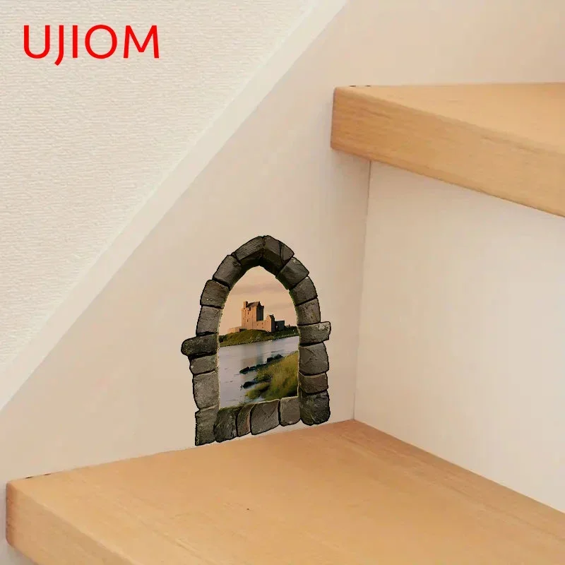 UJIOM 13cm X 9.9cm Cute Door Anime Wall Stickers Creativite Vinyl Wardrobe Baby Nursery Room Decal Wallpapers Home Decoration