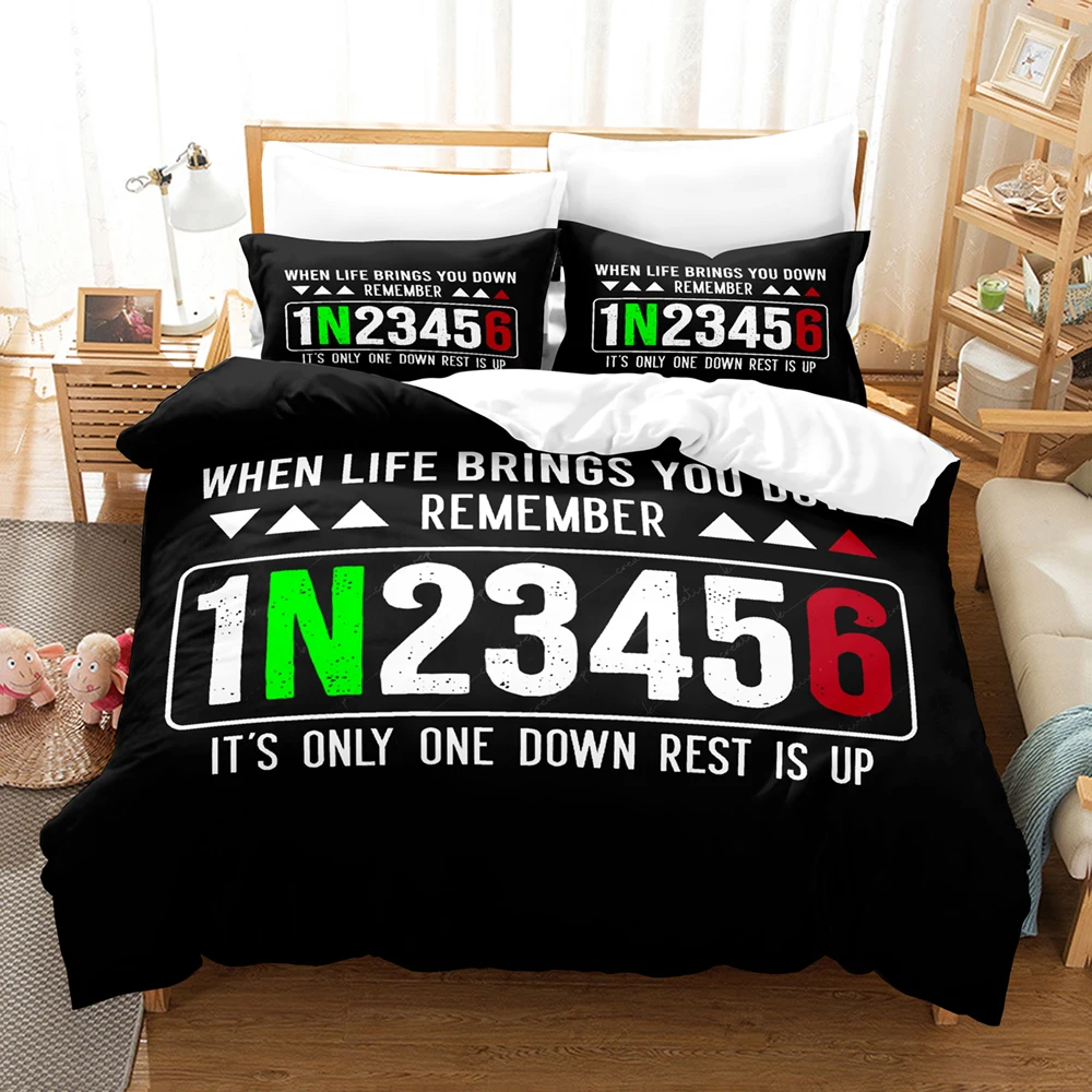 Cool Motorbike 1N23456 Motorcycle Print Duvet Cover + 2 Pillowcases Soft Microfiber Biker Fan Room Bedding Rider Motorbike Home