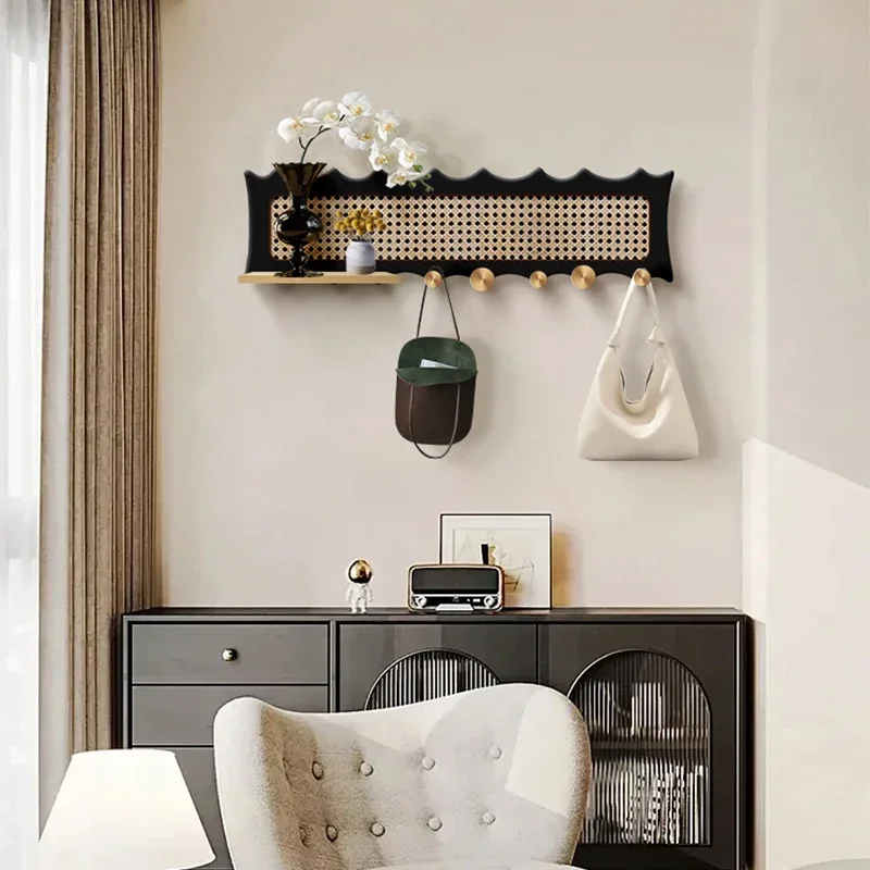 

Entry entrance key storage decorative painting antique style door hanging hanger mural led lamp coat rack hook